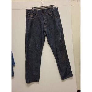 Eight 732 Jeans Mens 40x34 Blue‎ Denim Distressed Logo Jeans Pants